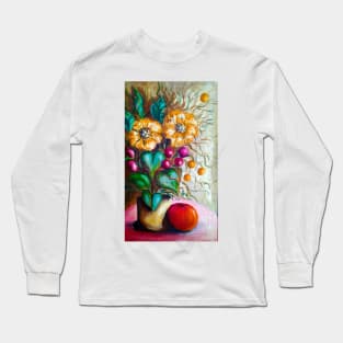 jar with yellow flowers and purple berries Long Sleeve T-Shirt